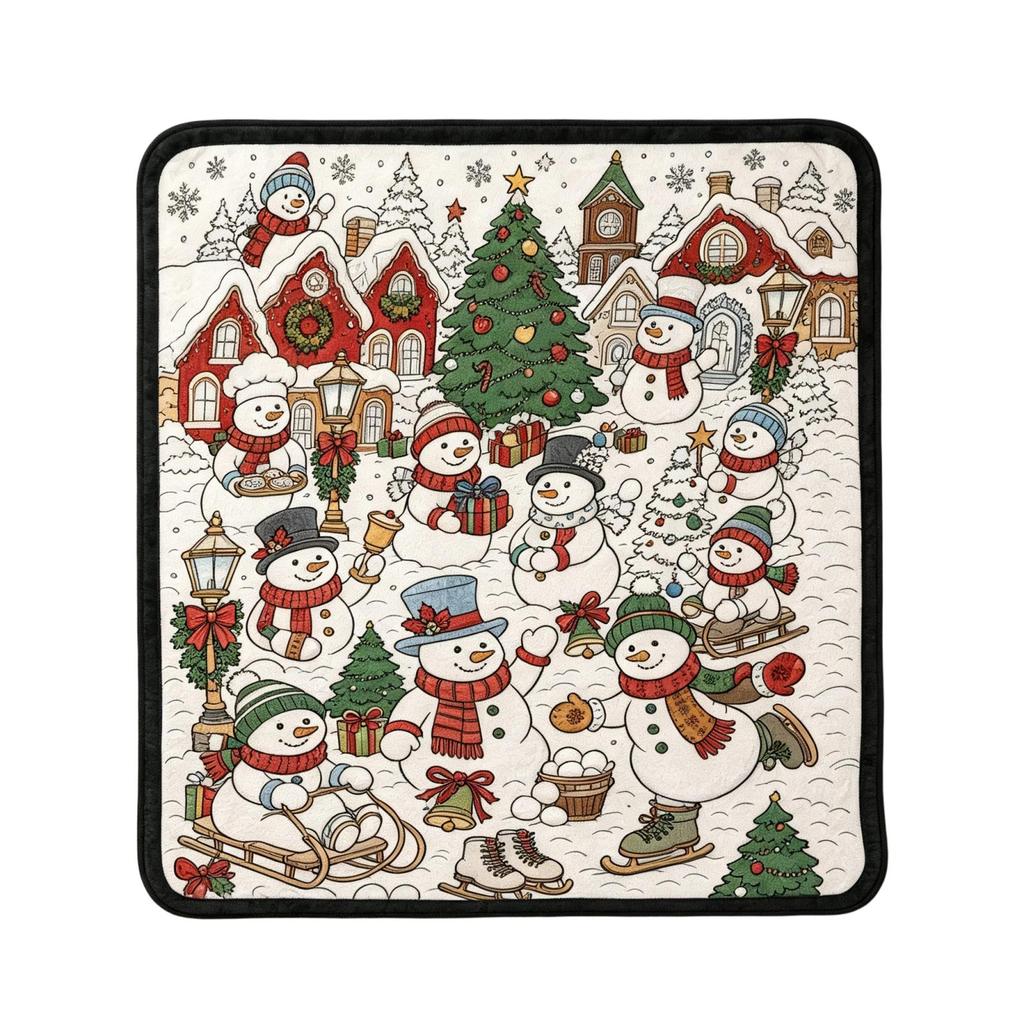Christmas Doodle Coloring Blanket with Watercolor Pens, Soft Velvet for Creative Fun, 150 130 Cm