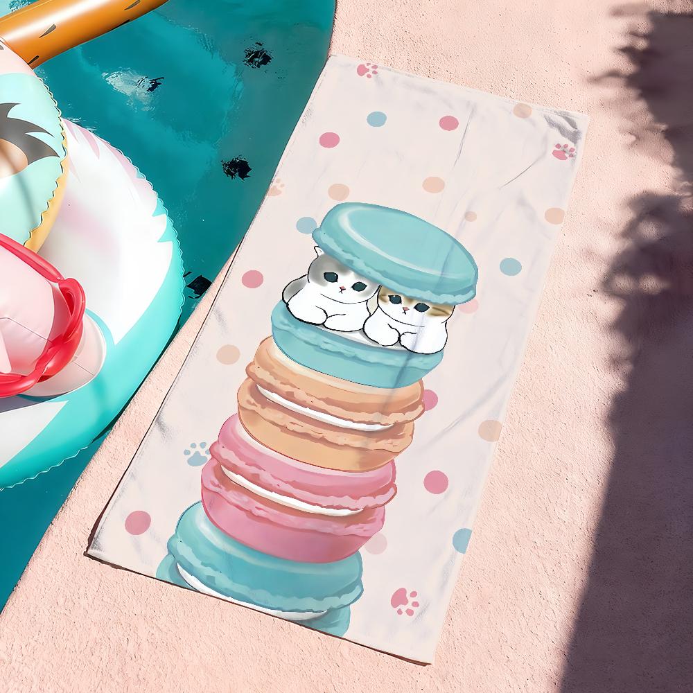 

kitten Cute Cartoon M-Mofusand Fashion Towel Quick Dry Soft Yoga Swimming Fitness Mountain Climbing Large Beach Towels W40*H60(CM)