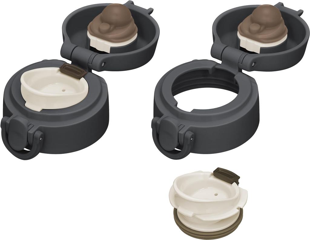 Thermos Vacuum Insulated Portable Dark Removable Spout for Easy and Stainless Steel Keeps Drinks Hot or DGY Mug, 500ml, Gray, Cleaning,