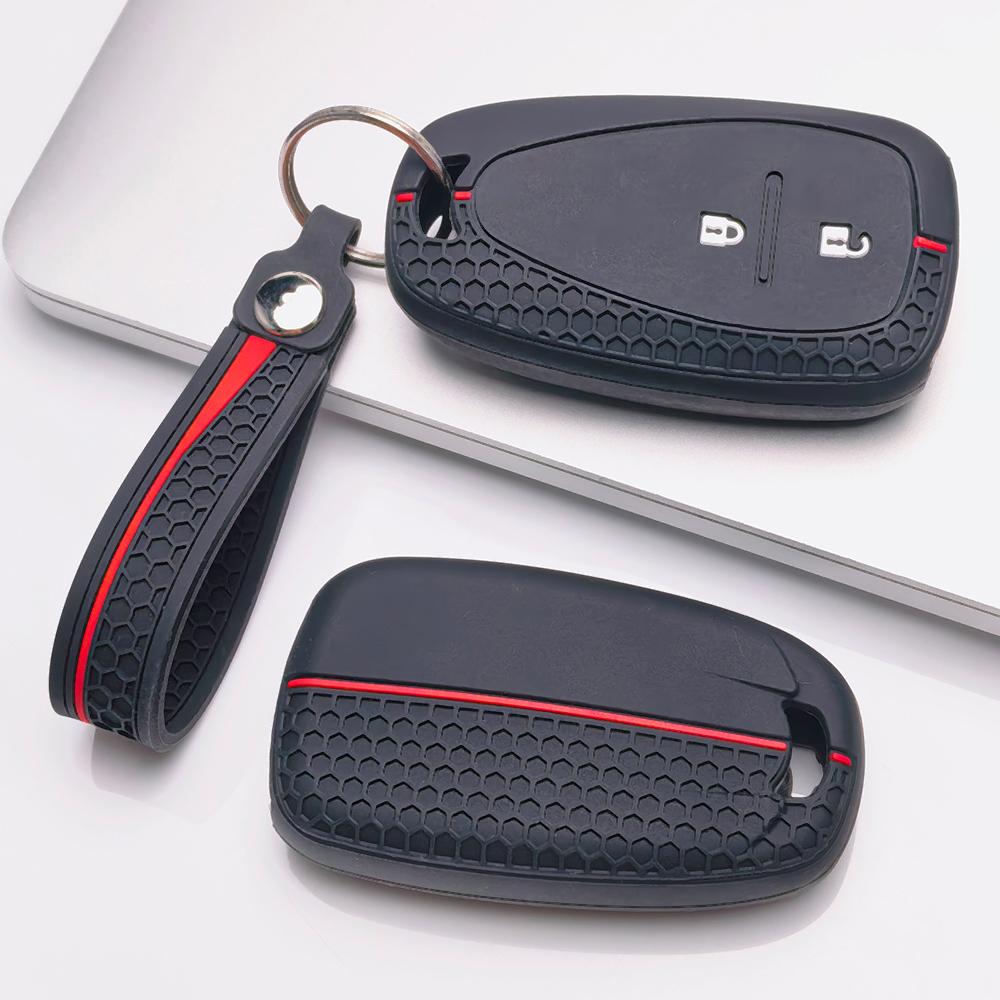 Key Fob Cover for Chevrolet Malibu XL Equinox Cruze Cavalier Camaro Traverse Blazer Anti-Scratch Surface Shockproof Structure Soft Grip Texture