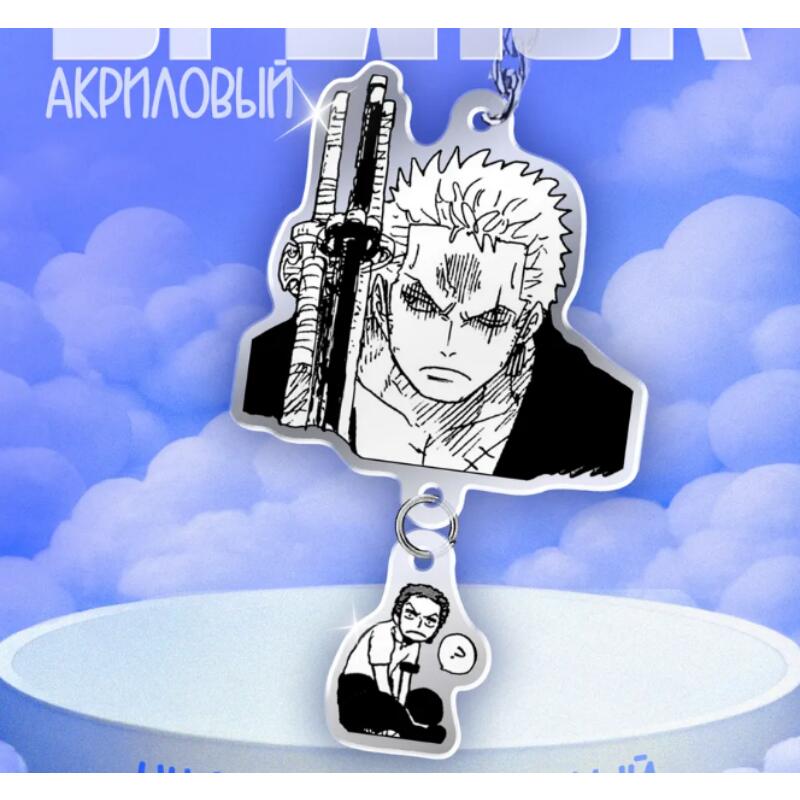 Acrylic Key Buckle for One Piece Monkey D. Luffy Portgas D. Ace Sabo Roronoa Zoro Diy Anime Decoration Pendant Creative Gift