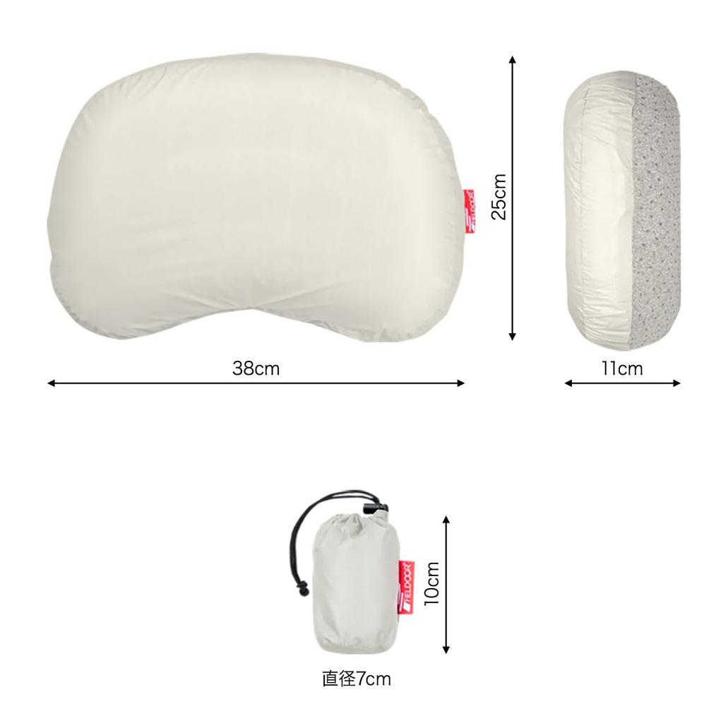 FIELDOOR Ultralight Air Pillow 90g Cotton Filled Lightweight Compact Ripstop Fabric Climbing Touring Solo Camping Easy Double Valve Cushion Pillow