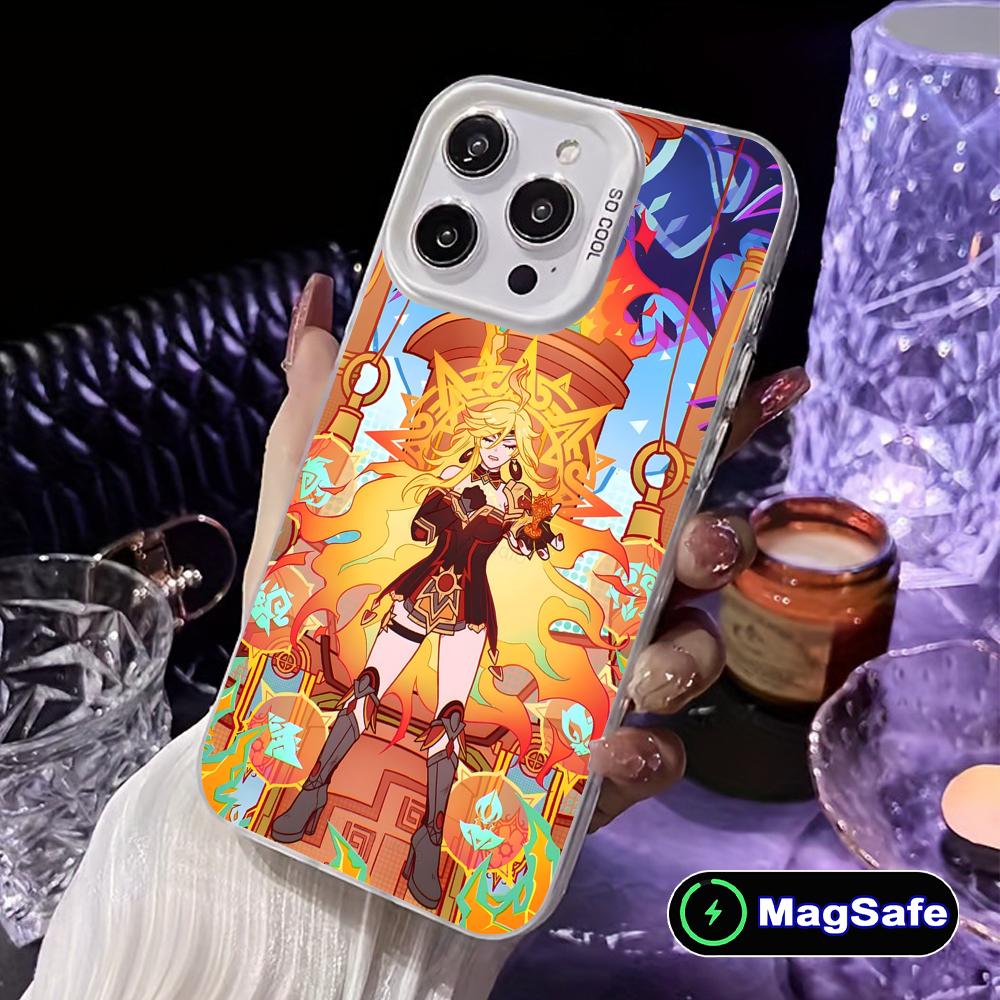 

Game GI Mavuika White Translucent MagSafe Mobile Phone Case for iPhone 17 16 15 14 13 12 11 X XR XS 8 7 Air Pro Max Plus Cover iPhone XS