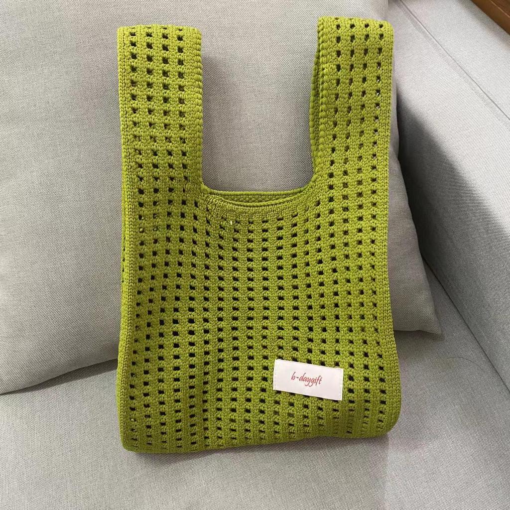 Borsa Tote Lavorata a Maglia Coreana con Intreccio: Borsa Trendy a Busta con Stile Unico per Donna