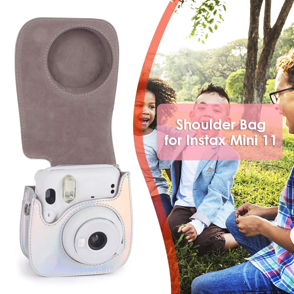 Leather Camera Storage Organizer  Camera Bag Photo Case with Shoulder Strap/Photo Album for Fujifilm Instax Mini 11 9 8