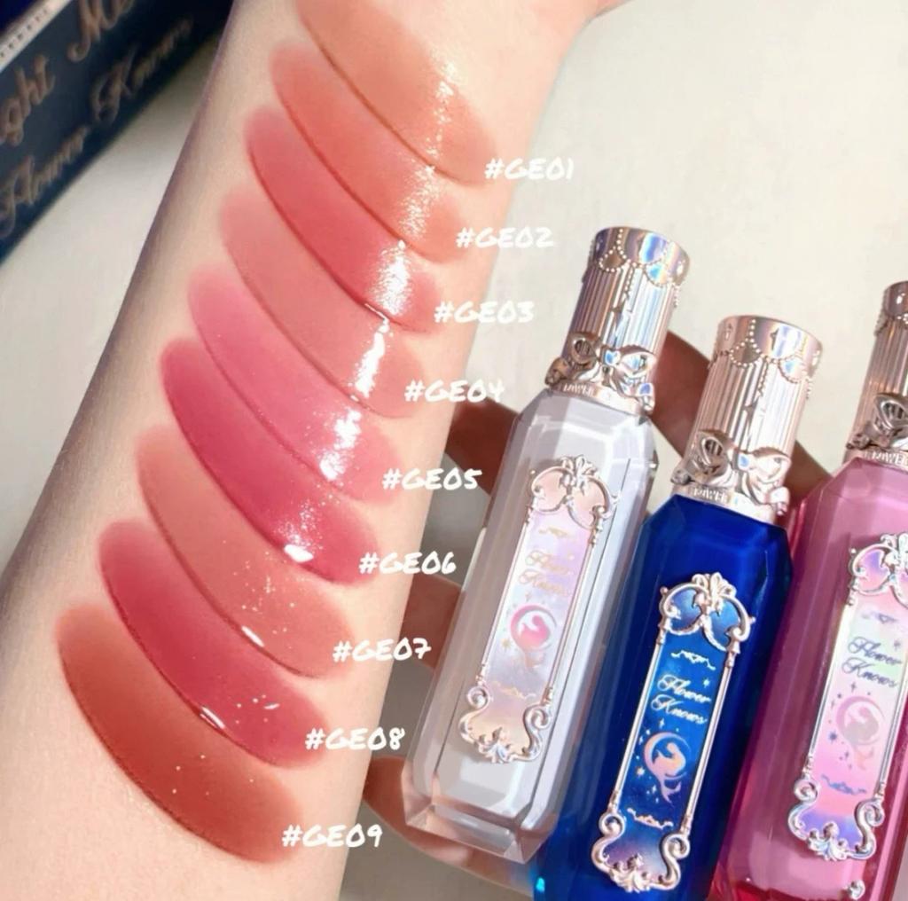 Flower Knows Moonlight Mermaid Lip Glaze Lipstick Mirror Lip Glaze Starlight Foam Sun Crystal Ge03
