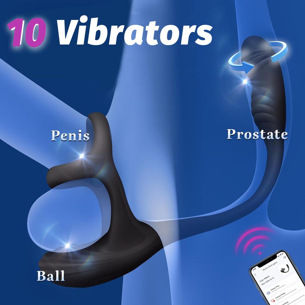Male Sex Toys Prostate Vibrators - 360° Rotation Powerful Precise Continuous Stimulation of Prostate Adult Couples Sex Toys for Men
