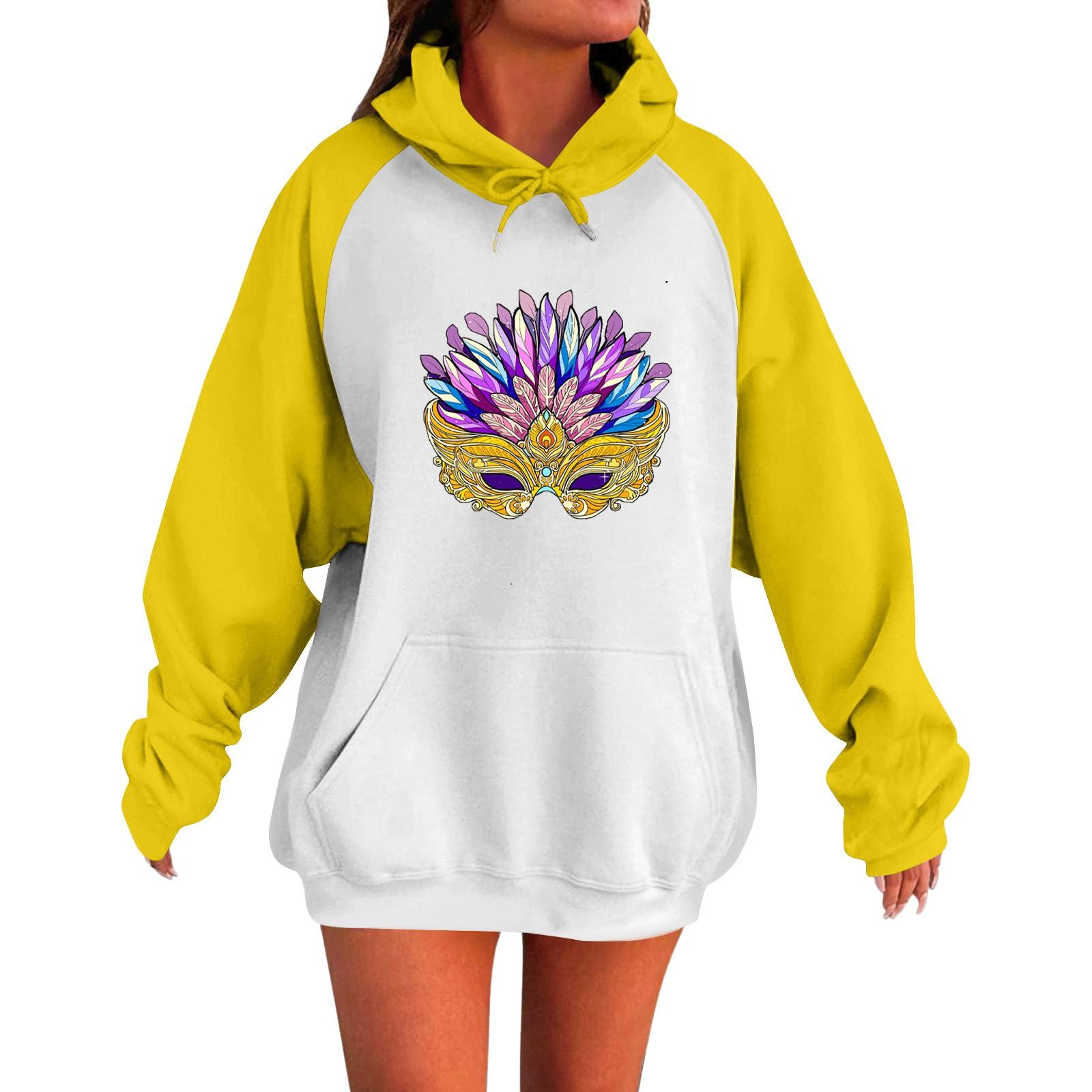 

Женская толстовка с капюшоном и длинными рукавами Carnival с очень большими плечами XS жёлтый