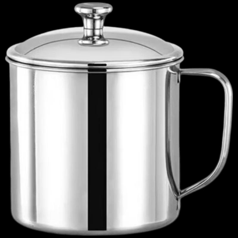 Thickened 304 Stainless Steel Mug with Lid and Handle