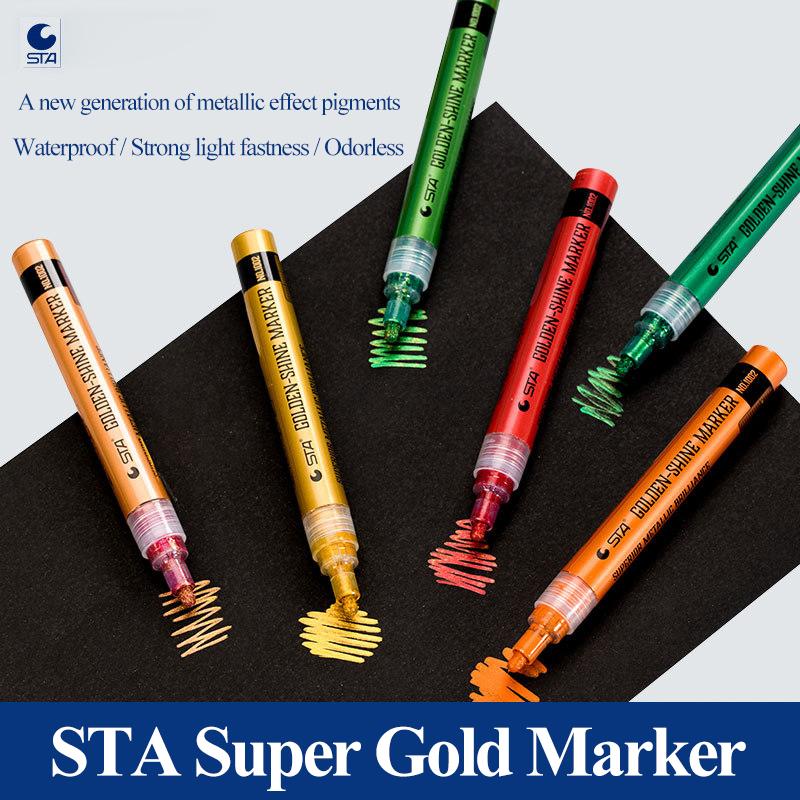 STA  Acrylic Marker Pen Waterproof mMulticolour Set For Stone Glass Metal Fabric Canvas Art School Student Supplies For Artist
