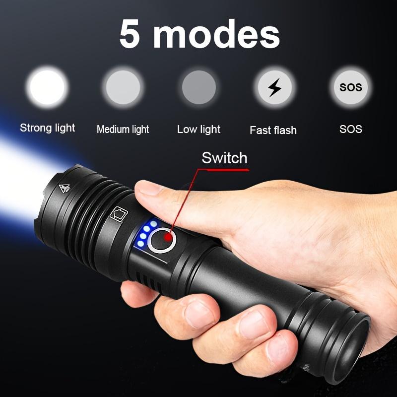 Ultra High Power XHP160 Rechargeable LED Flashlights, Outdoor High Power LED Lantern, 18650/26650 Battery Hand Torch 5 Modes 16-Cores XHP160 Lamp