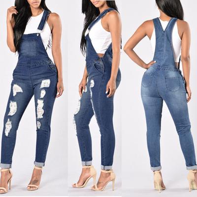 blue jean romper pants