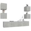 6 Piece TV Cabinet Set Concrete Grey Particleboard