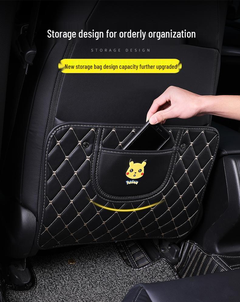 Children's Car Seat Back Protector: Creative Cartoon Kick & Scuff Guard