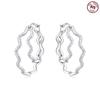 925 Silver Hoop Earrings Simple Silver Heart Shape Earrings For Women Engagement Wedding Party Birthday Jewelry Gift