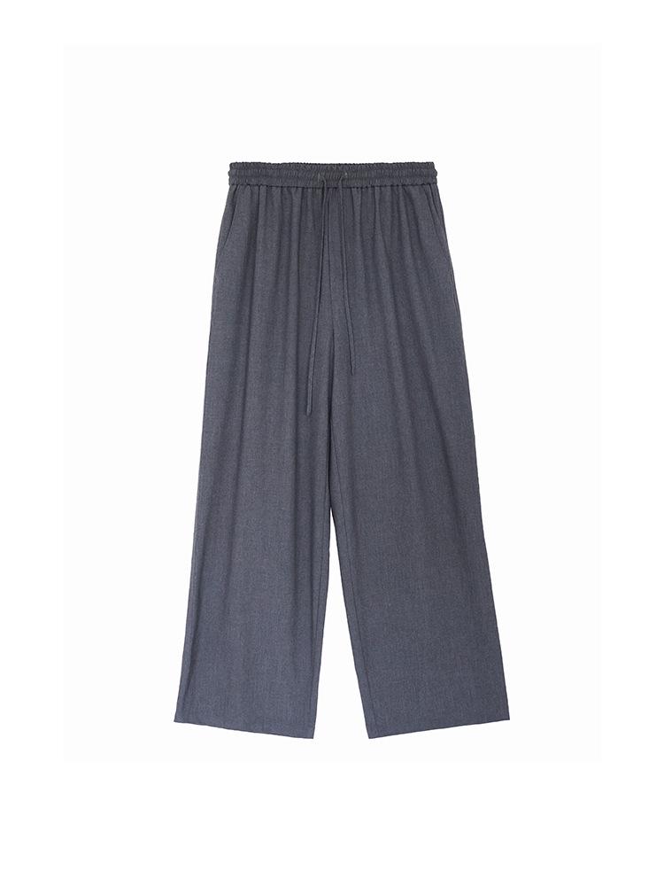 

Plus Size Two-Tone Straight Leg Korean Style Wide Leg Pants XL (60-70 kg) серый