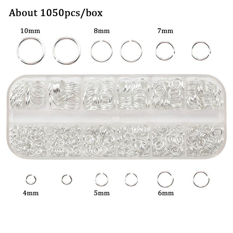 Jewelry Findings Set open jump rings Loose spacer beads Earring hooks Rubber Earring Backs for Jewelry Making DIY handicraft