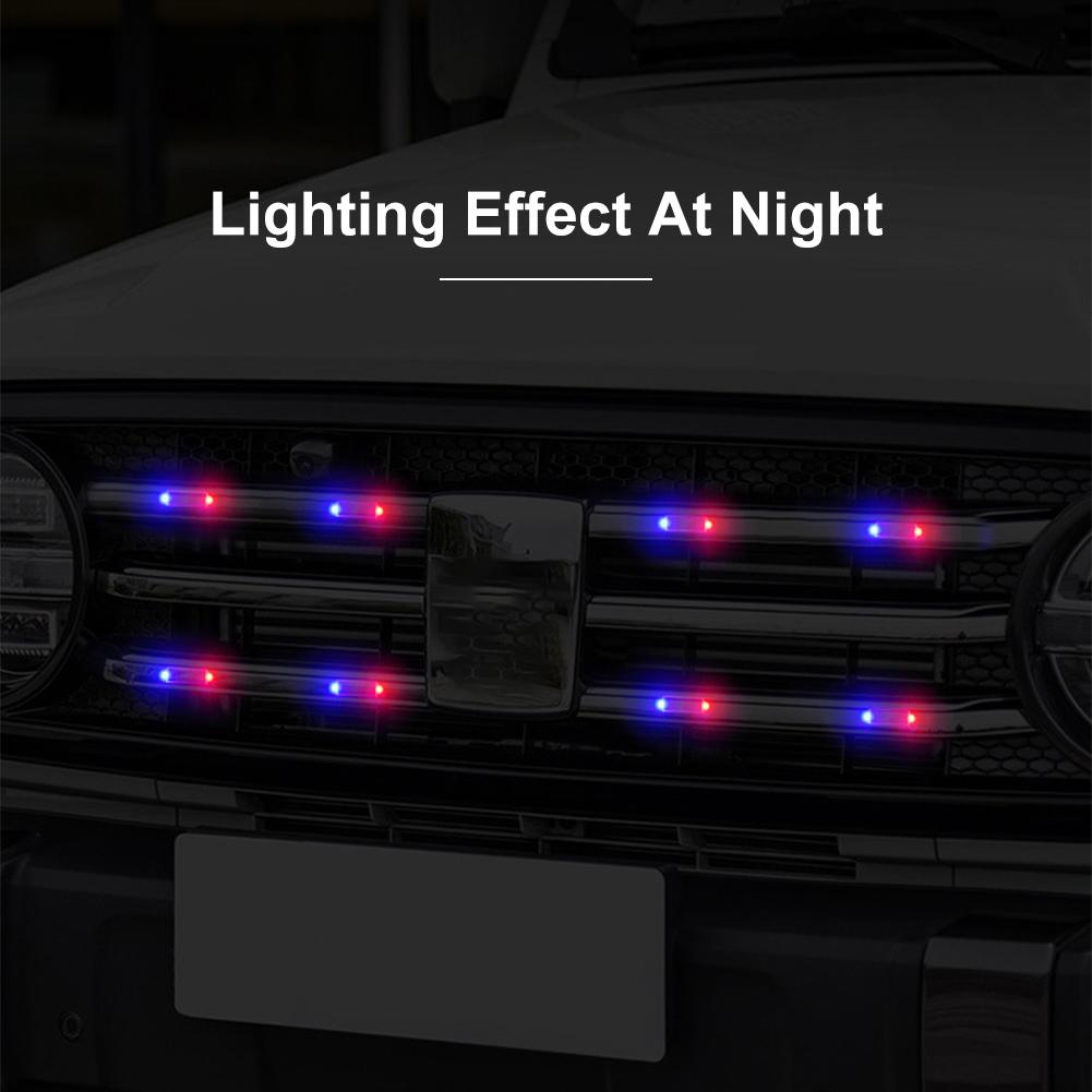 Solar Powered Car Warning Light LED Red-Blue Strobing Signal Solar Flashing Light for Bike Motorcycle Scooters