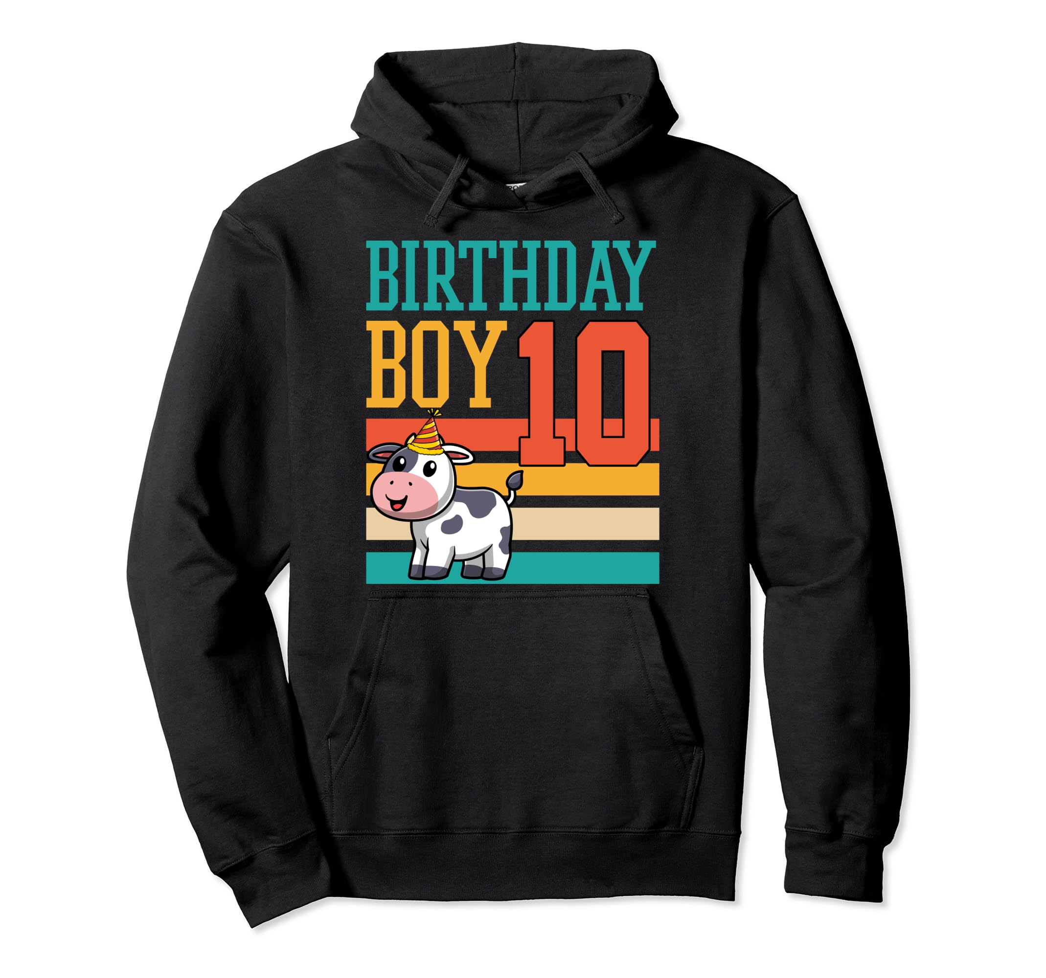 

10th Birthday Party Cow Fan and Hoodie Cow-themed Supplies чёрный