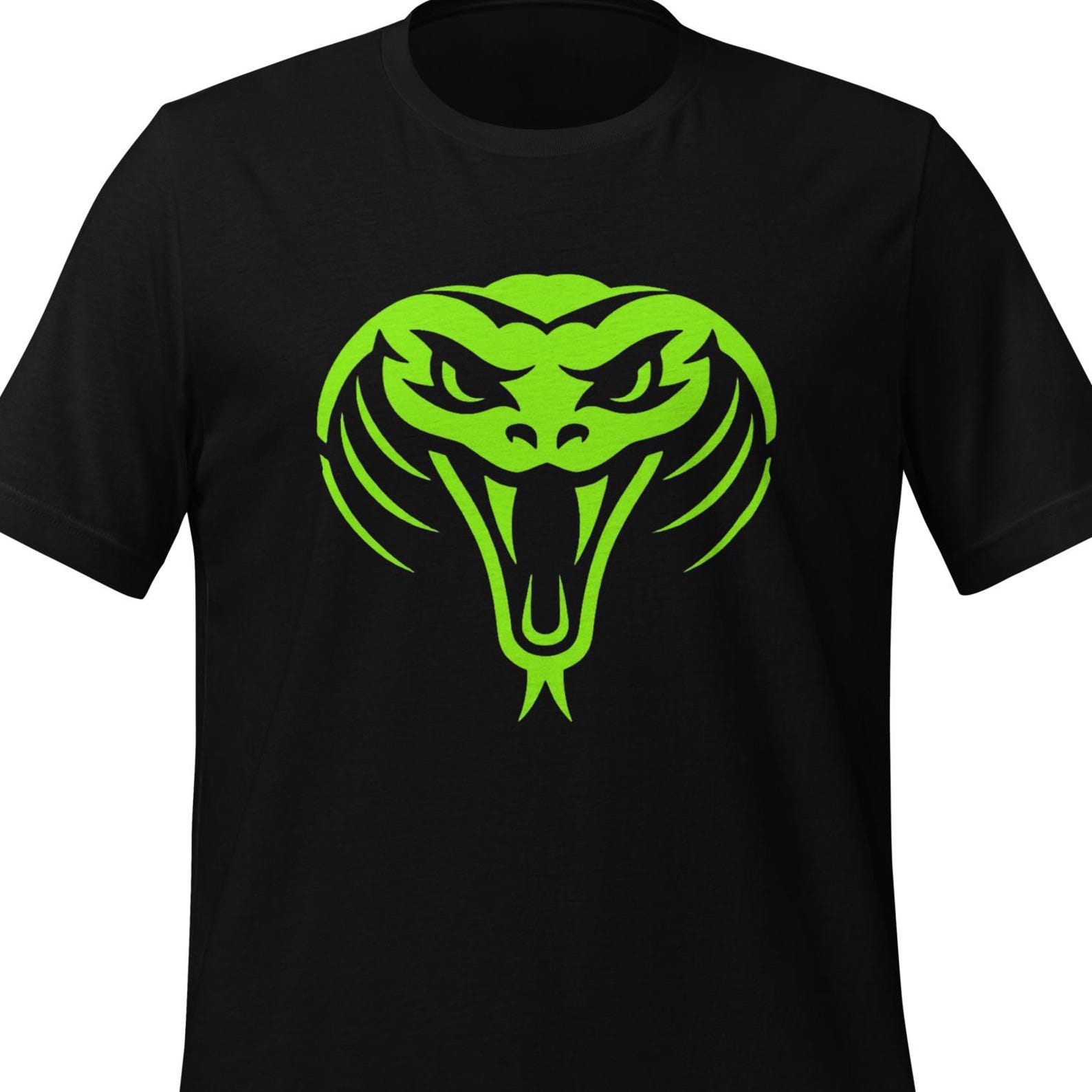 Neon Green Cobra T-Shirt, Acid Snake Graphic, Streetwear Tee L