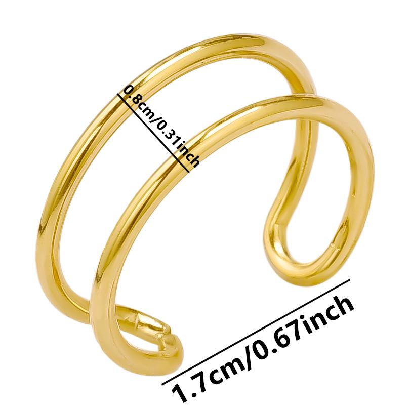 1/5Ppcs/Lot Real Gold Plated Stainless Steel Rings For Women Men Accessories Open Adjsutable Chunky Butterfly Heart Ring Anillos