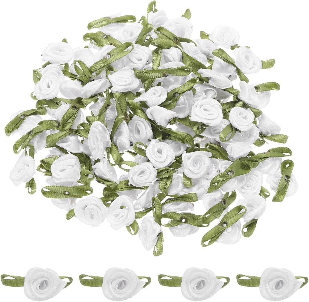 30 ks Kávové stuhové růže Mini růžičky pro tvoření Malé saténové mašličky Růže Umělé květiny.