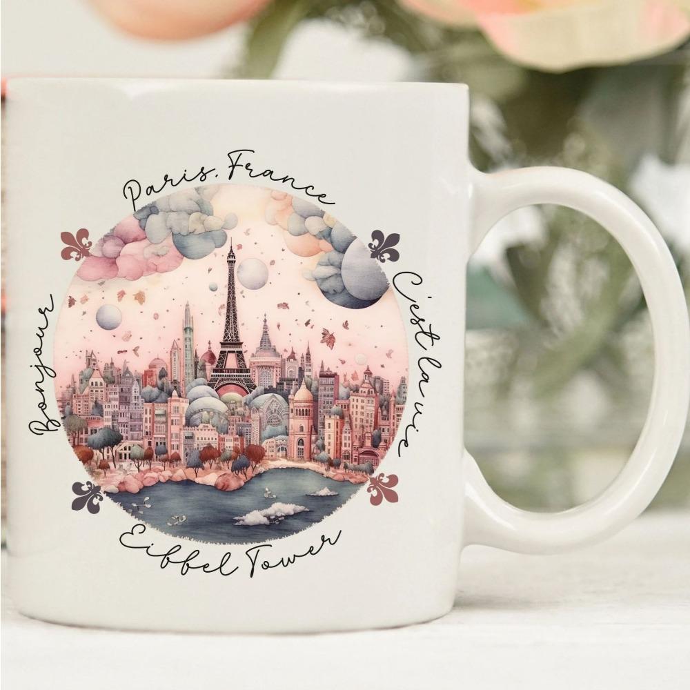 2024 Франция Париж Эйфелева башня Керамическая кофейная кружка Чашка для воды 301-400ml