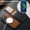 SUTENI H19 For iPhone 15 Pro Magnetic Case Waxy Texture Card Slots Leather Back Phone Cover