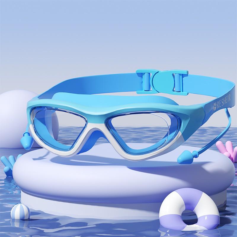 

Children s Large-frame Swimming Goggles Boys Girls HD Waterproof Fog Glasses Diving Eye-protection Cap Professional Equipment