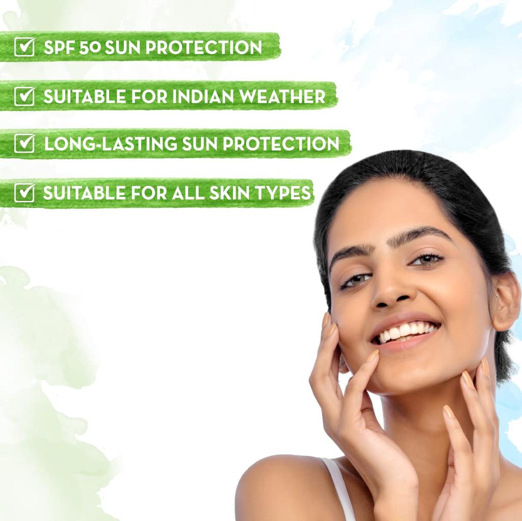 Mamaearth Ultra Light Sunscreen SPF 50 PA++++ For Face & Body | Tan Removal | Non-Greasy | No White Cast | 80g X 2 | All Skin Types