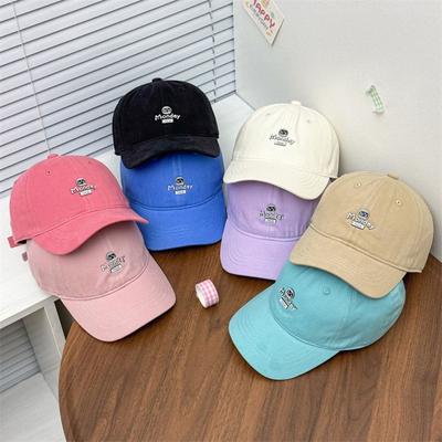 Korean Style Children Candy Color Baseball Hat Letter Embroidery Anti-UV Summer Sun Hat Quick-dry Cute Girls Peaked Cap Baby