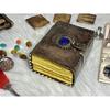 Vintage Leather Journal Blank Spell Book of Shadows  Celtic Stone Grimoire Journal Handmade Journal Gifts for Men and Women