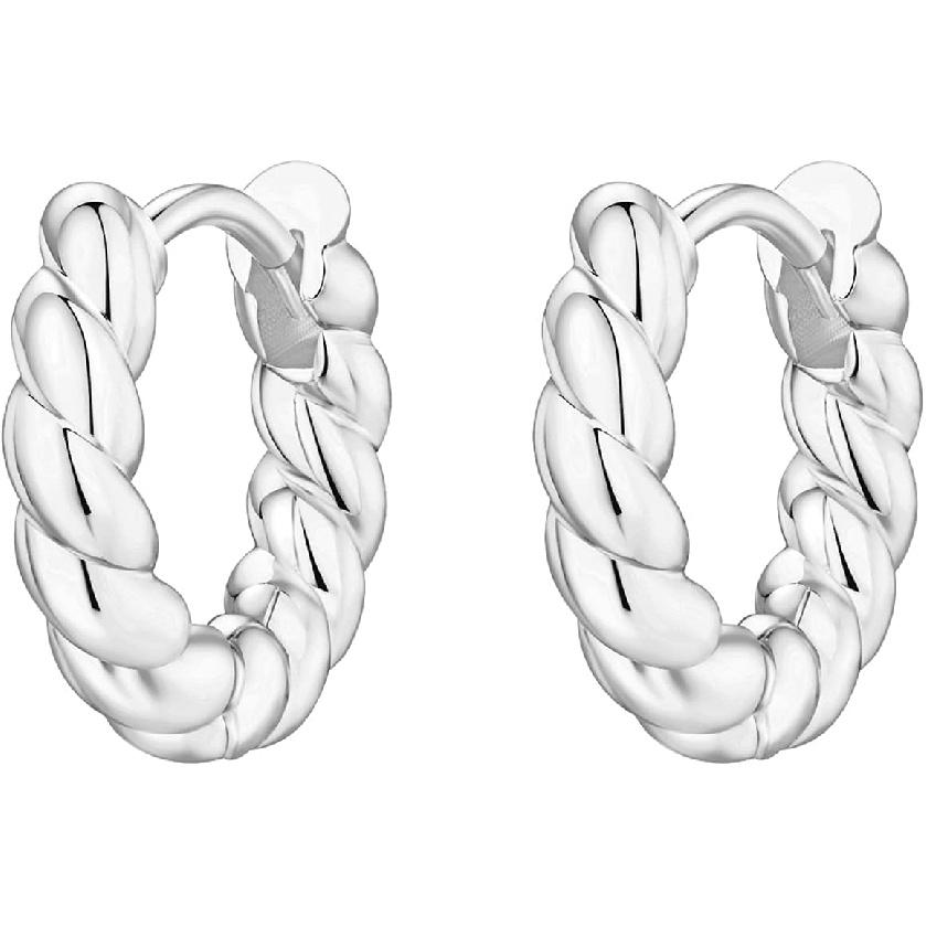PAVOI 14K Gold Plated 925 Sterling Silver Post Twisted Huggie Earring | Women's Mini Hoop Earrings