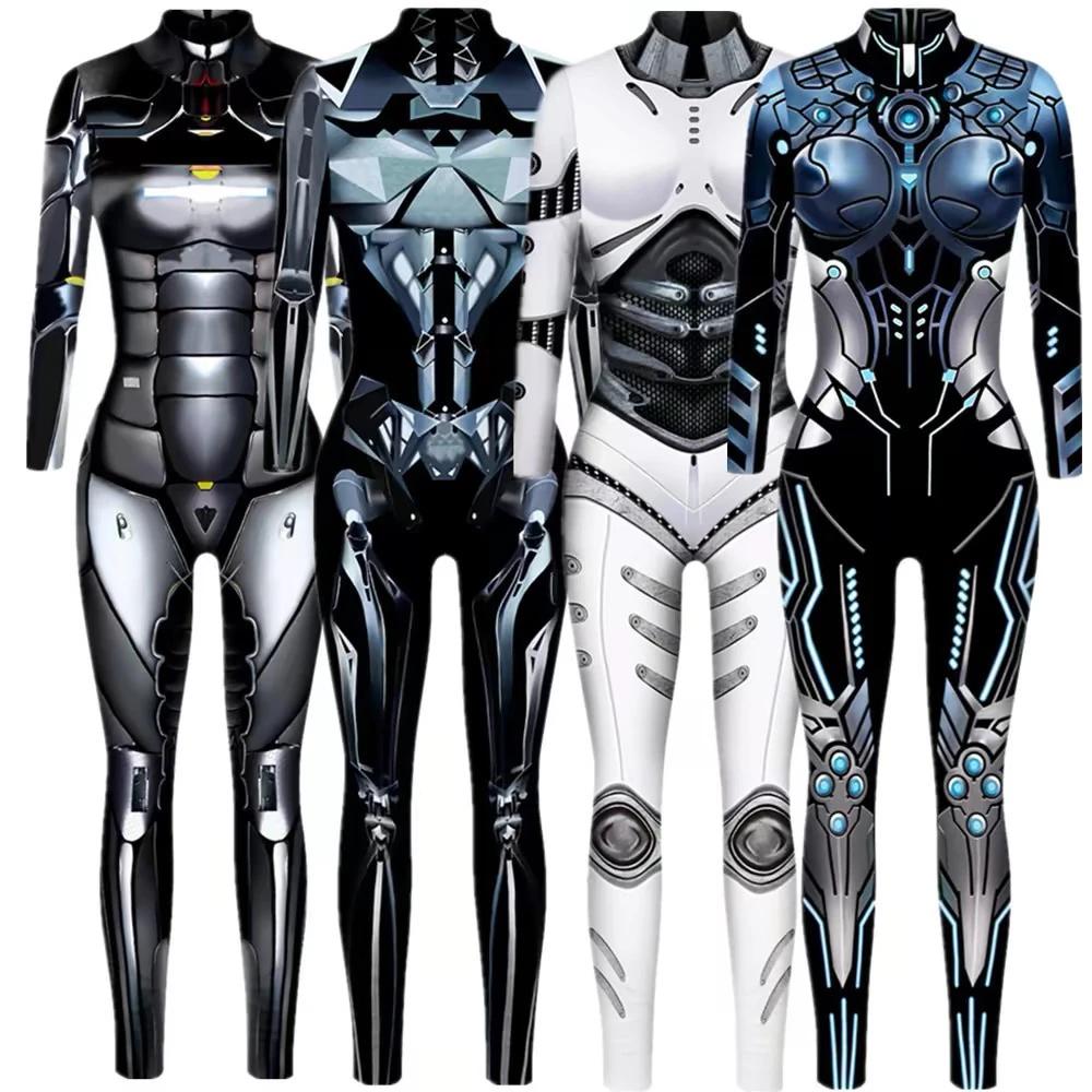 Halloween Costumes Women Gothic Jumpsuit Robot Cosplay Costume Modern Machine Bodycorn Rompers
