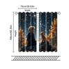 2 Pcs, Filtering Curtains (excluding Rods, Non-movable, Without Batteries) Boy & Little Fox for Use In Bedrooms and Living Rooms