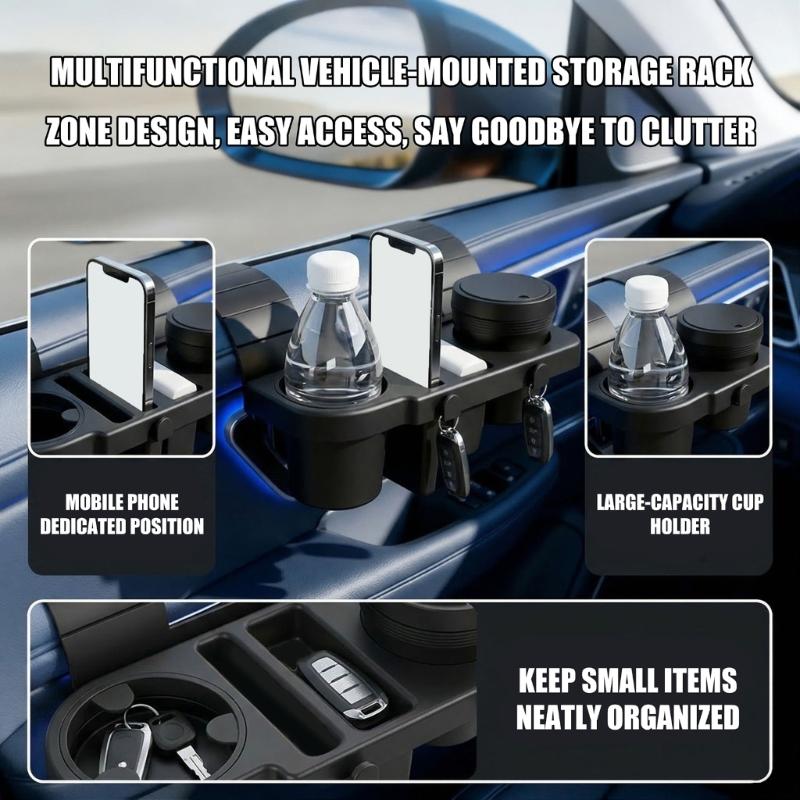 Universal Car Door Organizer With Large Storage Space For Phone Cups And Accessories Hanging Mount Auto Interior Accessory