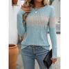 Spring and Autumn Women's Casual Colour Block Pit Stripe Long Sleeve Top