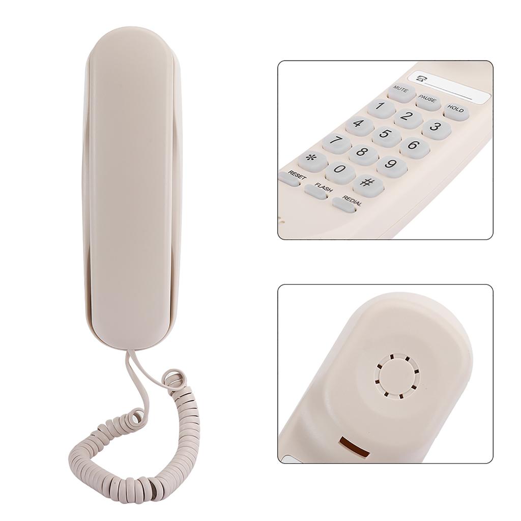 TC990 ABS Beige Teléfono de Doble Propósito para Montar en Mesa o Colgar en Pared para Habitación de Huéspedes de Hotel Familia