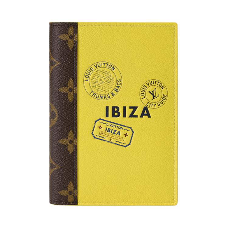 Louis Vuitton City Letter Print Leather Passport Holder Unisex accessories Brown Yellow M29102