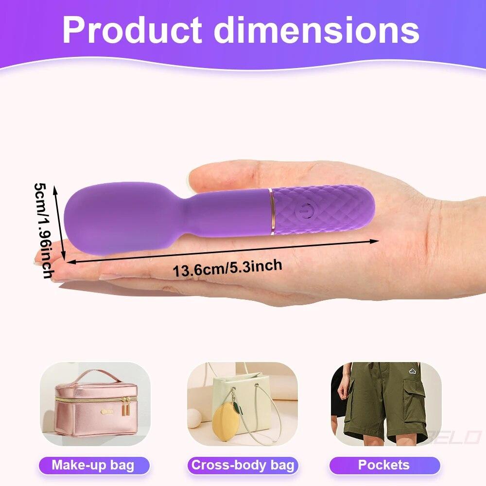 Mini Powerful Magic-Wand AV Vibrator Female 10 Modes Nipple Clitoris Stimulator Massager Erotic Adults Goods Sex Toys for Women