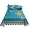 Printed Summer Cooling Bedspread 250x270cm Coverlets Quilted Flower Queen Bed Cover Ruffles Double with 2 Pillowcases Washable
