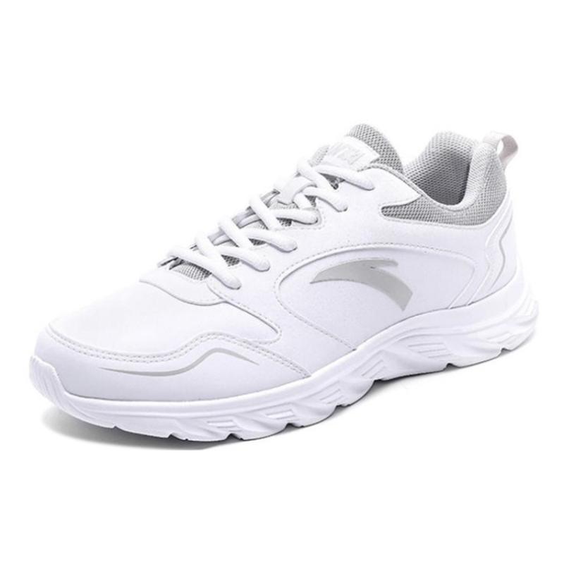 Anta Fabric Cushioning Slip Resistant Abrasion Resistant Low Top Running Shoes Men's White Sneakers 912245515-4