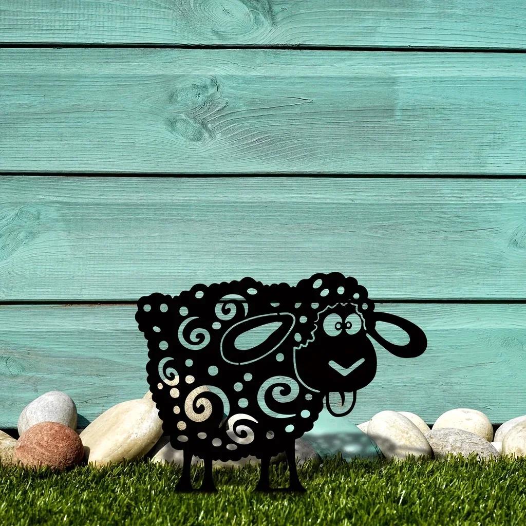 Enhance Your Garden with Metal Sheep Yard Art Silhouette. Adds a Touch of Whimsy and Charm To Home and Wall Decoration
