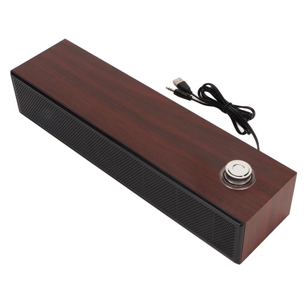 Computer Speakers Multifunctional Stylish Vintage USB Power Supply HiFi Stereo Computer Soundbar for Desktop Laptop PC