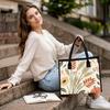 Autumn Print Tote Bag Large Capacity Casual Canvas Handbag For Daily Use
