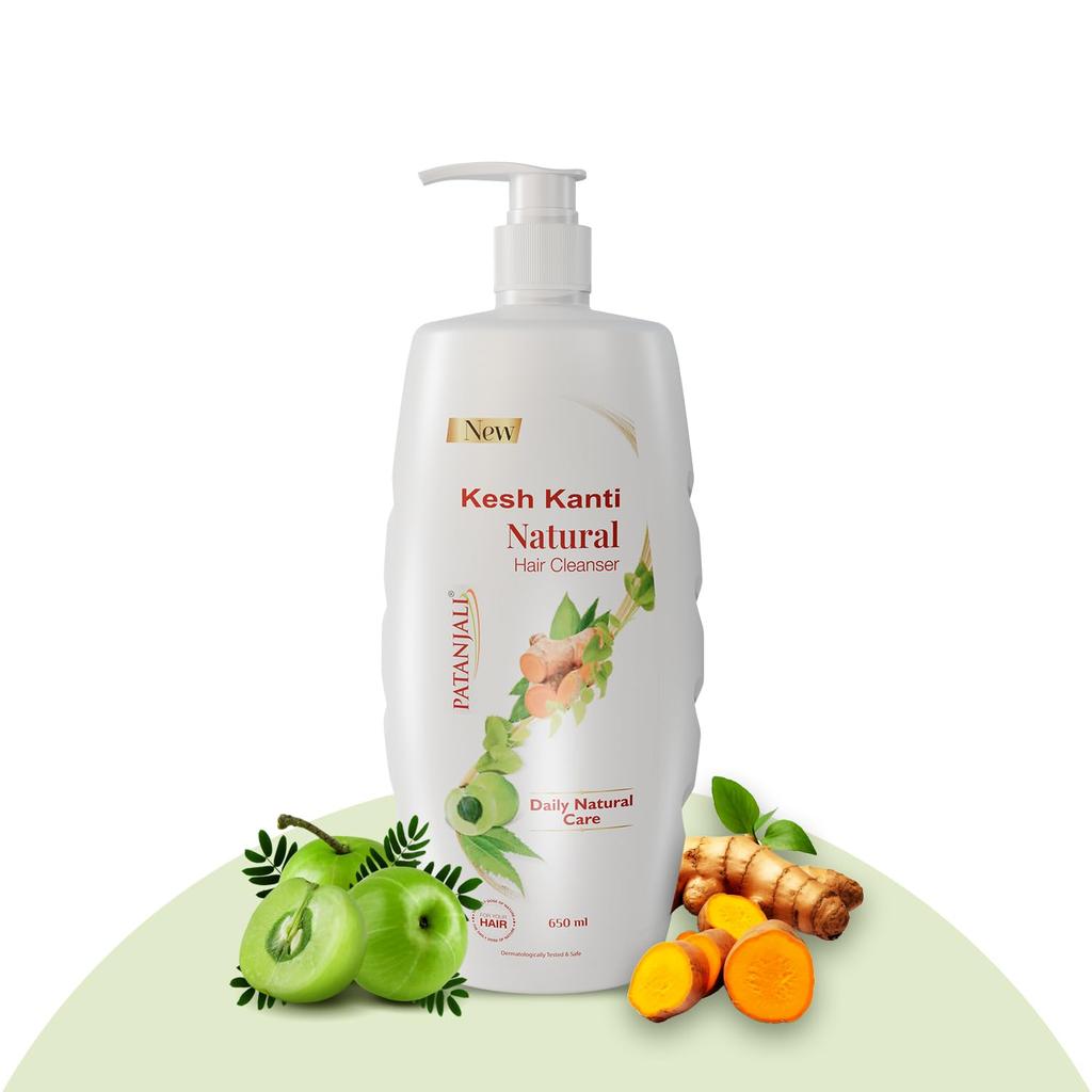 Patanjali Kesh Kanti Hair Cleanser Natural Shampoo Herbal Care For Healthy Shiny Manageable Hair All Hair Types 650 Ml