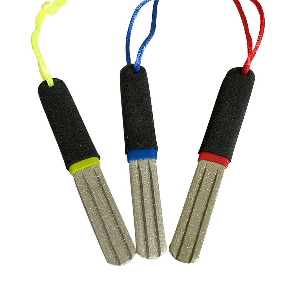 Fishing Hook Sharpener Diamond Hook File with Double Sided Fine and Medium Grit Portable Grinding Tool Double Groove for Fishing