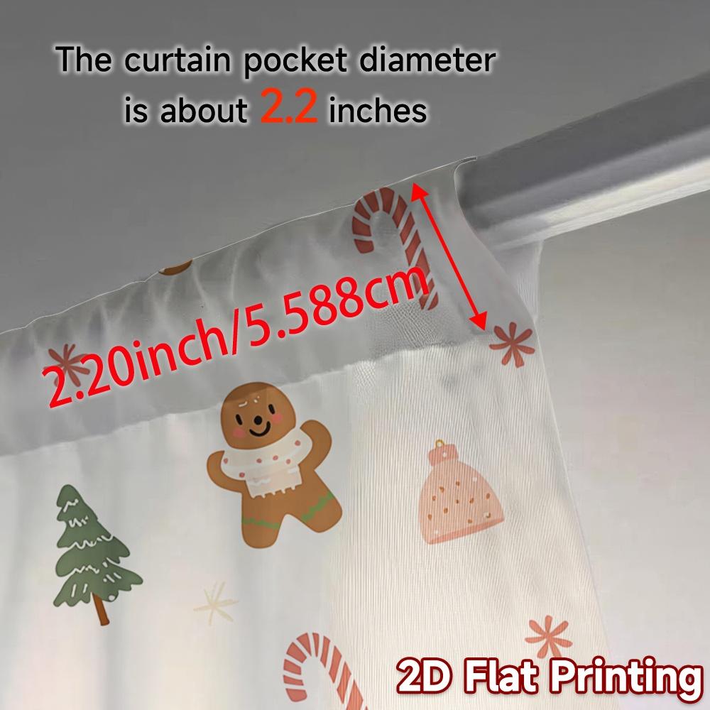 2pcs,Curtains Christmas Tree Gingerbread Candle Candy (2) Contemporary Popular Curtains Durable 100% Polyester Fabric Curtains