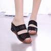 Women'S Wool Slippers Heels Women'S Slippers Platforms Thick High Hollow Fashion Casual Shoes Out Women'S Shoes For Woman