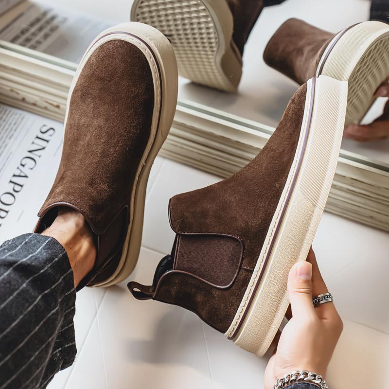 2026 Autumn New Thick Soled Comfortable Casual Sports High-quality Versatile British Style High Top Casual Men's Shoes